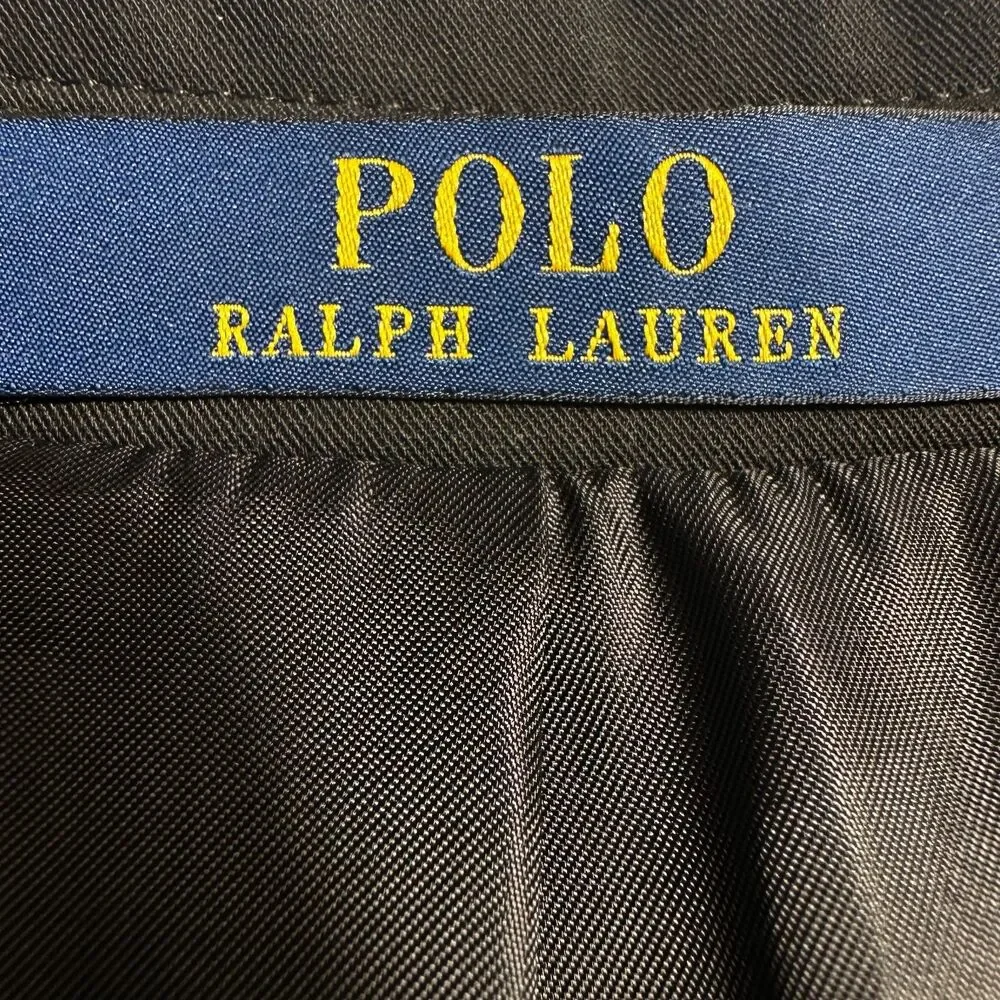 POLO RALPH LAUREN Mens Blazer Sport Coat Two Button Jacket 44L Black Wool Blend